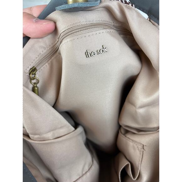 The Sak Women’s Gray Multicolor Marina Crochet Handle Snap Clutch Purse Bag - Picture 4 of 6